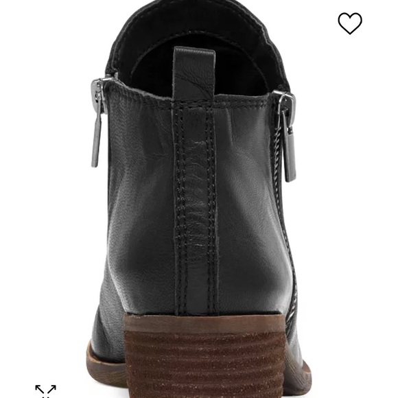Lucky Brand Basel Black Leather Boots Booties 8.5 - Picture 4 of 9